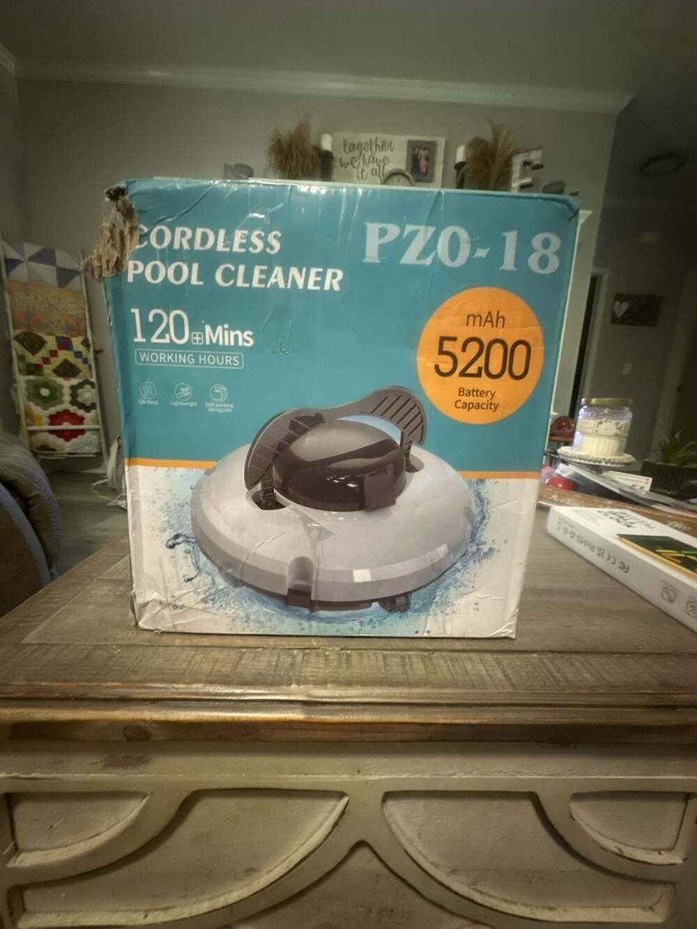 PZO-18 Cordless Robotic Pool Cleaner 120-Minute Runtime